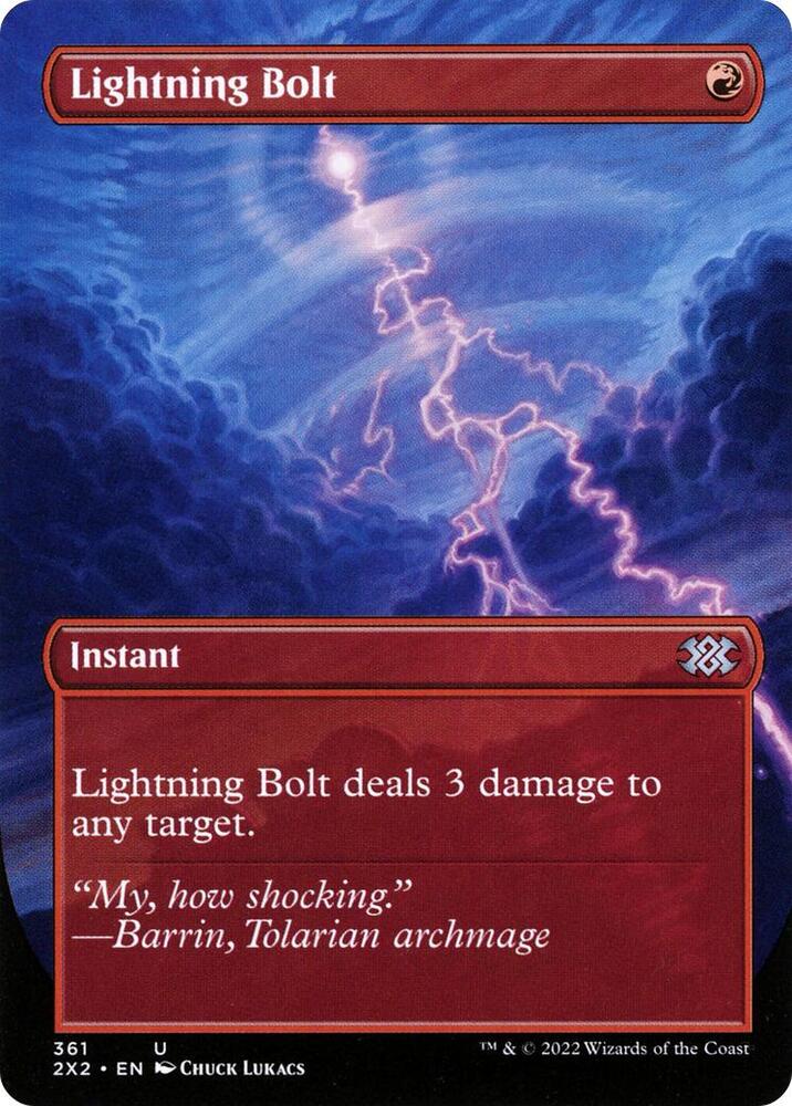 Lightning Bolt (Borderless) (361) [Double Masters 2022] [Borderless]