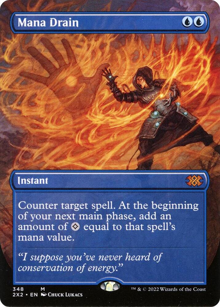 Mana Drain (Borderless) (348) [Double Masters 2022] [Borderless]