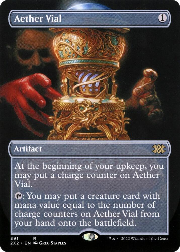 Aether Vial (Borderless) (391) [Double Masters 2022] [Borderless]