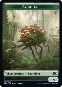 Saproling // Treasure Double-Sided Token (17 // 22) [Double Masters 2022]