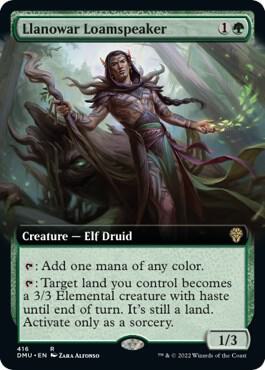 Llanowar Loamspeaker (Extended Art) (416) [Dominaria United] [Extended Art]