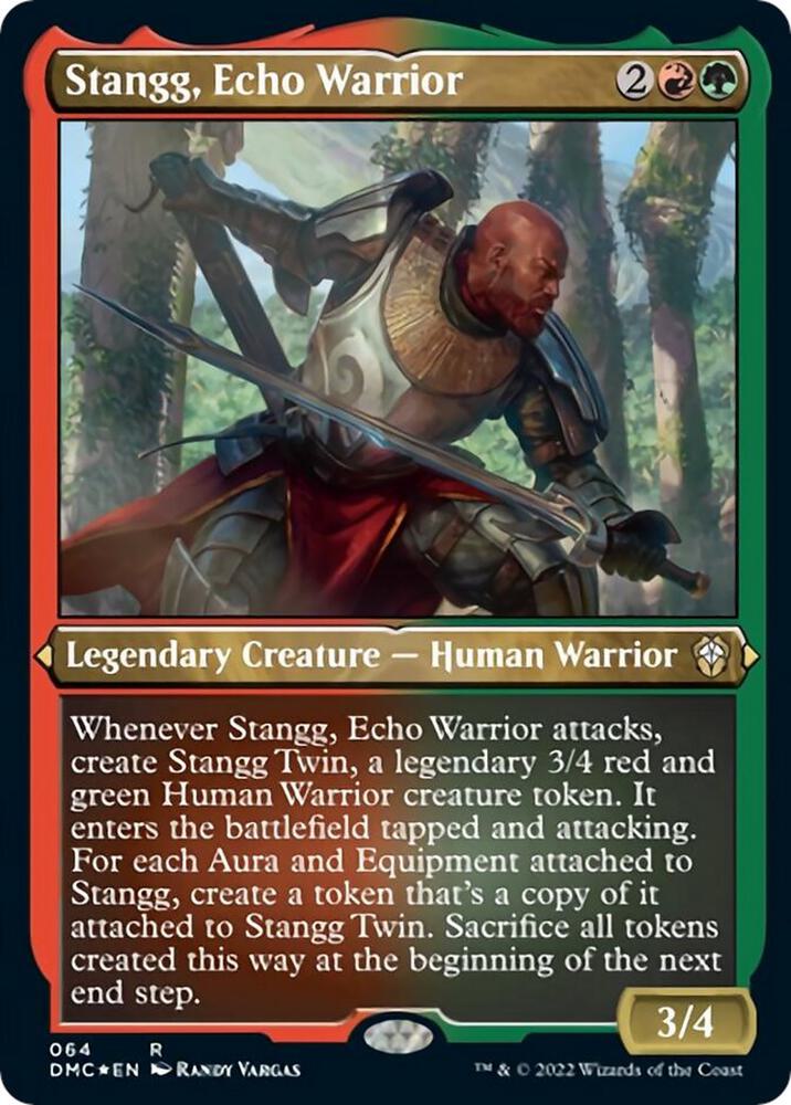 Stangg, Echo Warrior (Foil Etched) (64) [Dominaria United Commander]