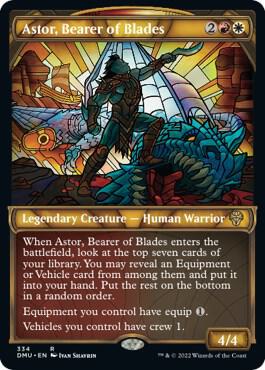 Astor, Bearer of Blades (Textured Foil) (334) [Dominaria United] [Showcase]