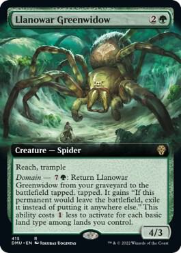 Llanowar Greenwidow (Extended Art) (415) [Dominaria United] [Extended Art]