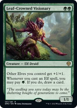 Leaf-Crowned Visionary (167) [Dominaria United]