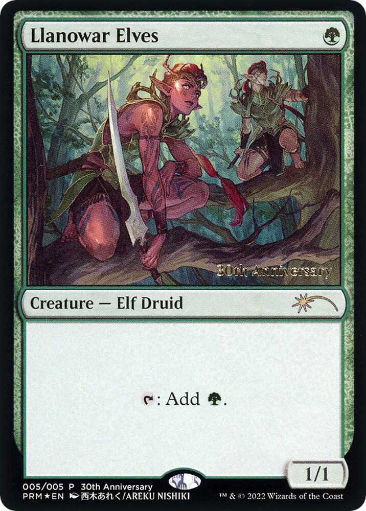 Llanowar Elves (5) [30th Anniversary Promos]