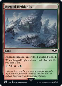 Rugged Highlands (Surge Foil) (292) [Warhammer 40,000 Commander]