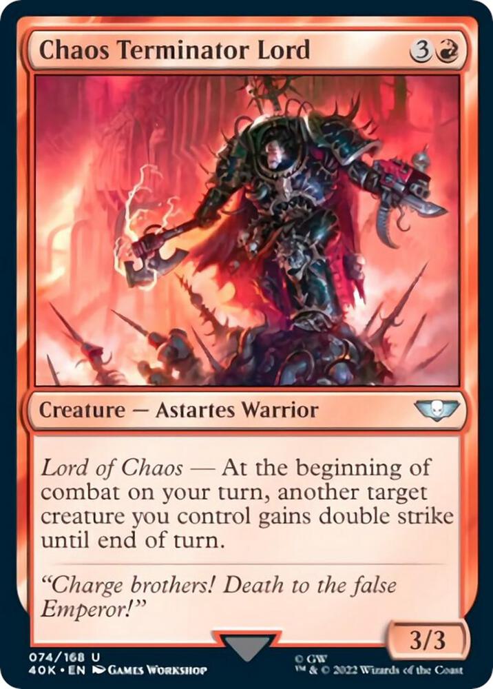Chaos Terminator Lord (Surge Foil) (74) [Warhammer 40,000 Commander]