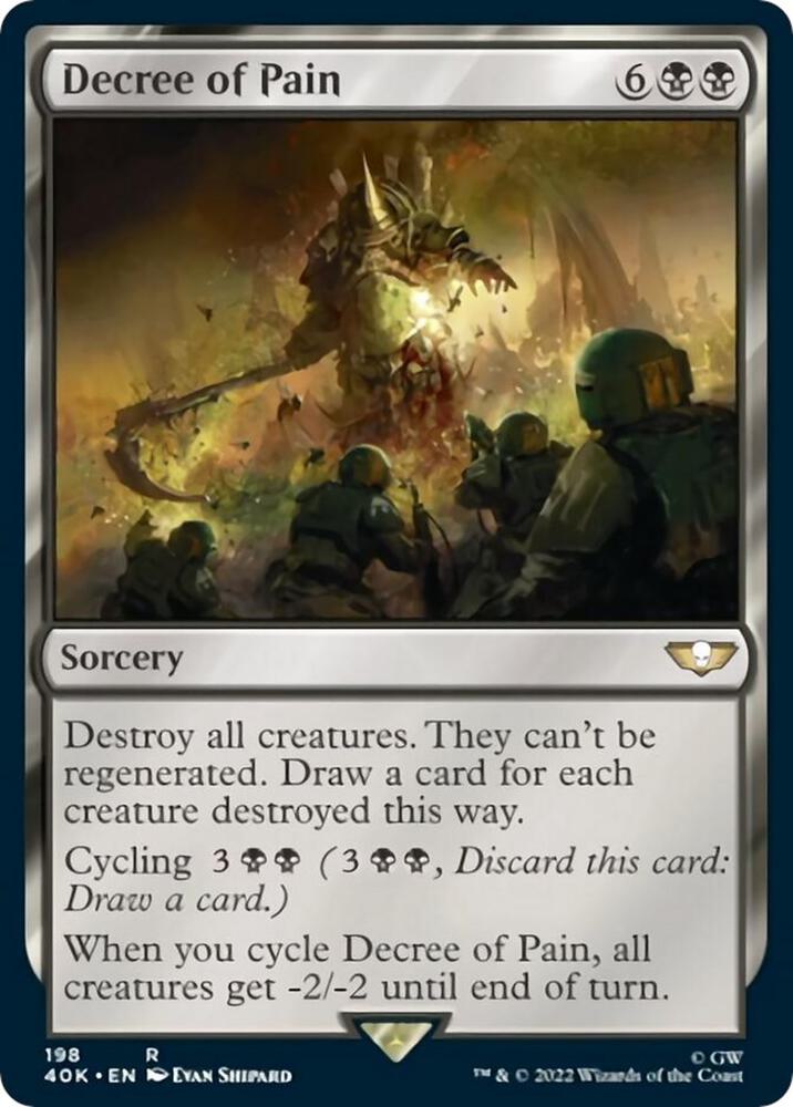 Decree of Pain (Surge Foil) (198) [Warhammer 40,000 Commander]
