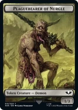 Plaguebearer of Nurgle // Spawn Double-Sided Token (Surge Foil) (15 // 16) [Warhammer 40,000 Commander]