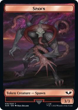 Spawn // Astartes Warrior (012) Double-Sided Token (16 // 12) [Warhammer 40,000 Commander]