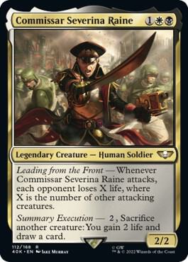 Commissar Severina Raine (Surge Foil) (112) [Warhammer 40,000 Commander]