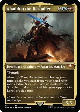 Abaddon the Despoiler (Display Commander) (Surge Foil) - Thick Stock (178) [Warhammer 40,000 Commander] [Etched]