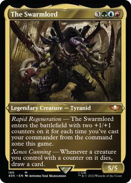 The Swarmlord (Display Commander) (Surge Foil) - Thick Stock (180) [Warhammer 40,000 Commander] [Etched]