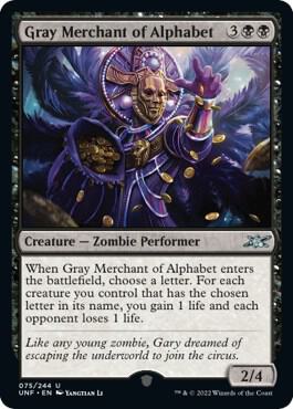 Gray Merchant of Alphabet (75) [Unfinity]