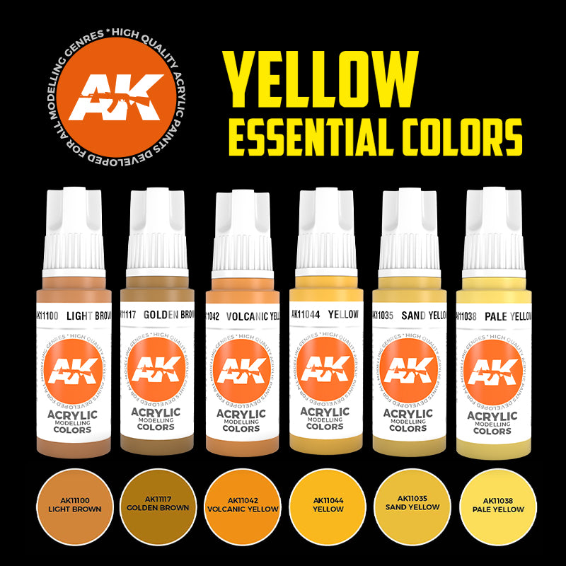AK Interactive 3G Essential Colors - Ensemble Jaune