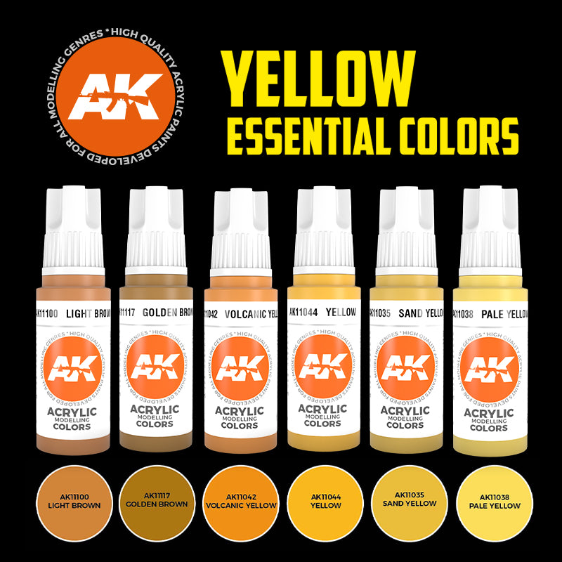 AK Interactive 3G Essential Colors - Yellow Set