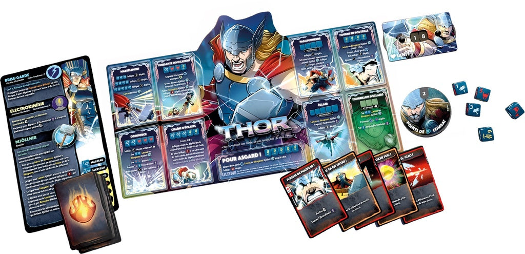 Dice Throne: Marvel Scarlet Witch vs. Thor vs. Loki vs. Spider-Man (French)