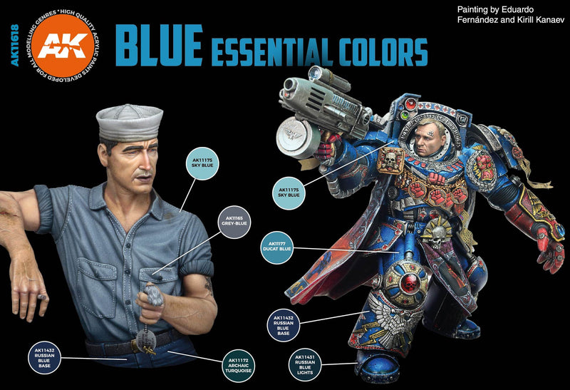 AK Interactive 3G Essential Colors - Blue Set