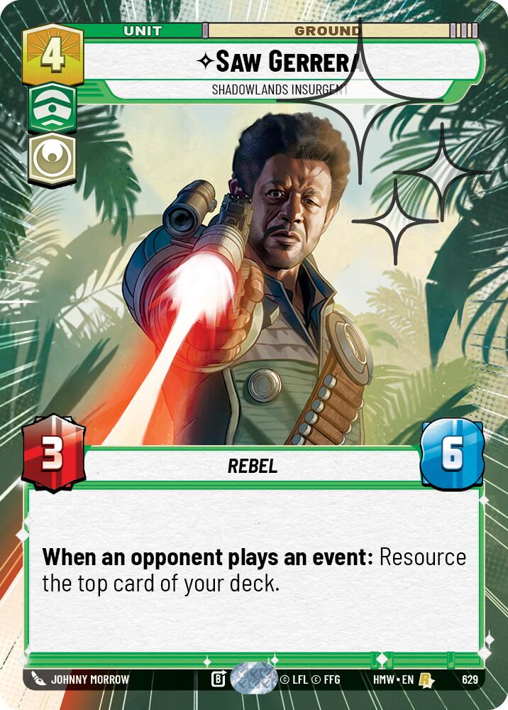 Saw Gerrera - Shadowlands Insurgent (Hyperspace Foil) (629) [Homeworlds]