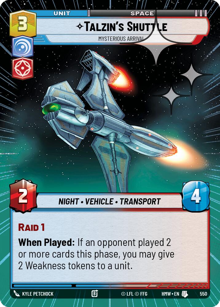 Talzin's Shuttle - Mysterious Arrival (Hyperspace Foil) (550) [Homeworlds]
