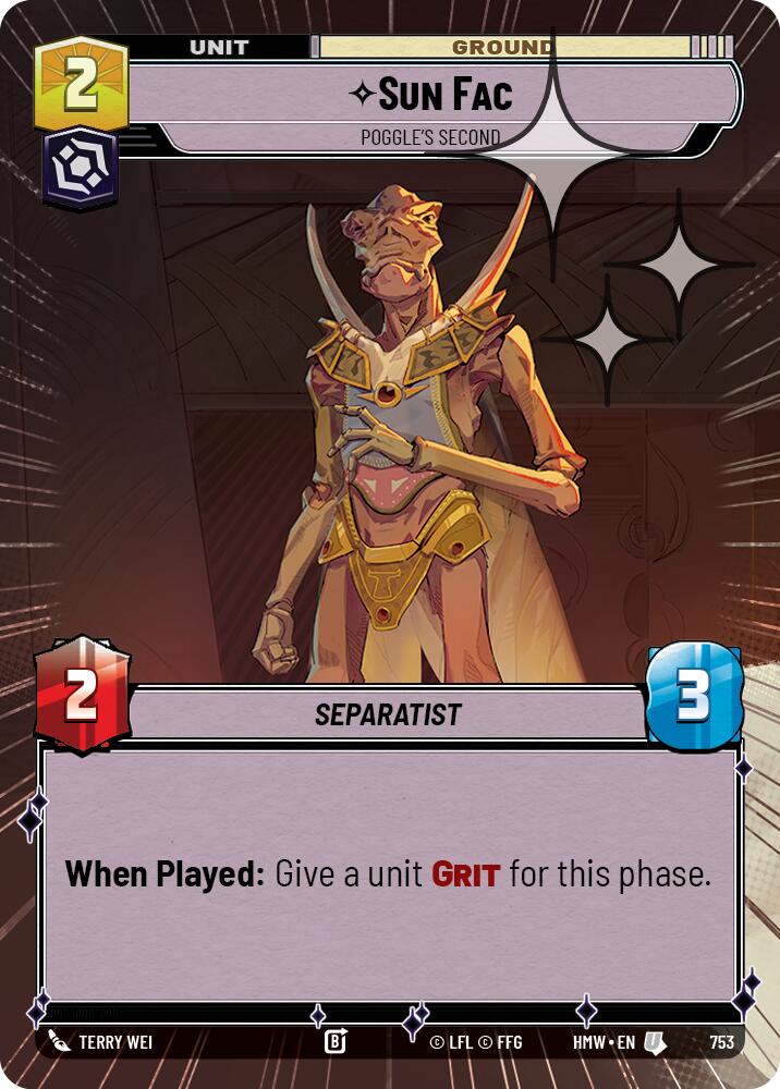 Sun Fac - Poggle's Second (Hyperspace Foil) (753) [Homeworlds]