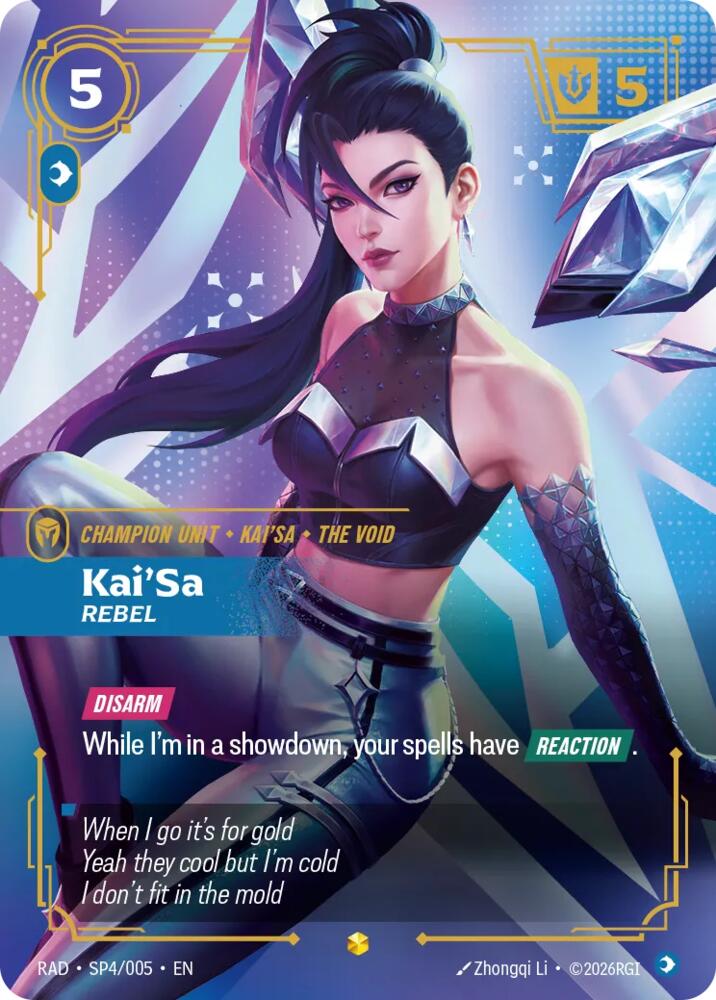 Kai'Sa, Rebel (K/DA Special Art Card) (SP4/005) [Radiance]