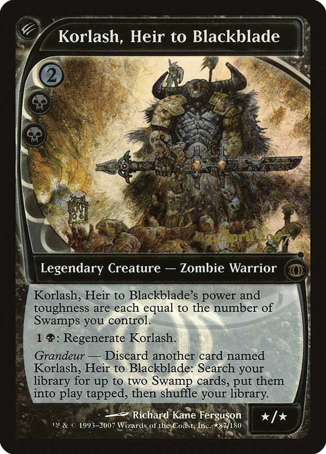 Korlash, Heir to Blackblade (87) [Prerelease Cards]