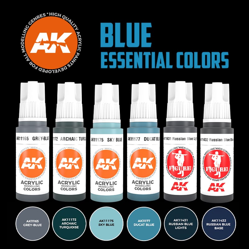 AK Interactive 3G Essential Colors - Blue Set