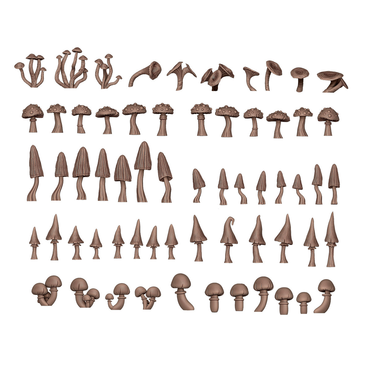 Basing Bits - Forest Mushrooms 63 Pieces