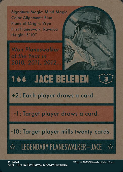 Jace Beleren (1454) [Secret Lair Drop] [Full Art, Borderless] Reverse