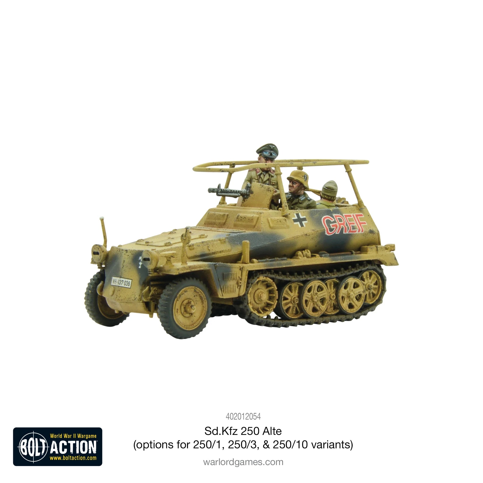Bolt Action German Veteran Sd.Kfz 250 (Alte) half-track (options to make 250/1, 250/3 or 250/10 variants) (English)