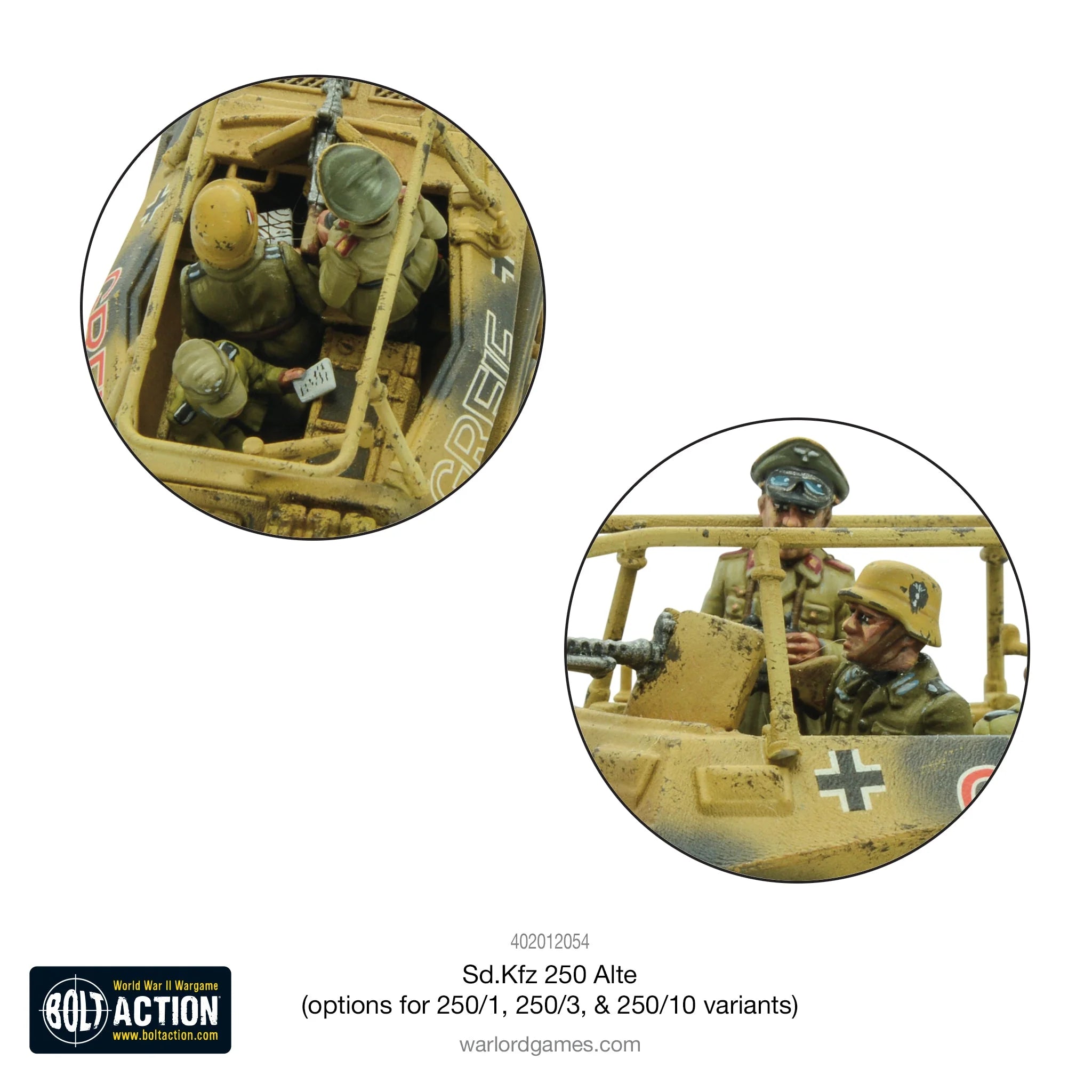Bolt Action German Veteran Sd.Kfz 250 (Alte) half-track (options to make 250/1, 250/3 or 250/10 variants) (English)