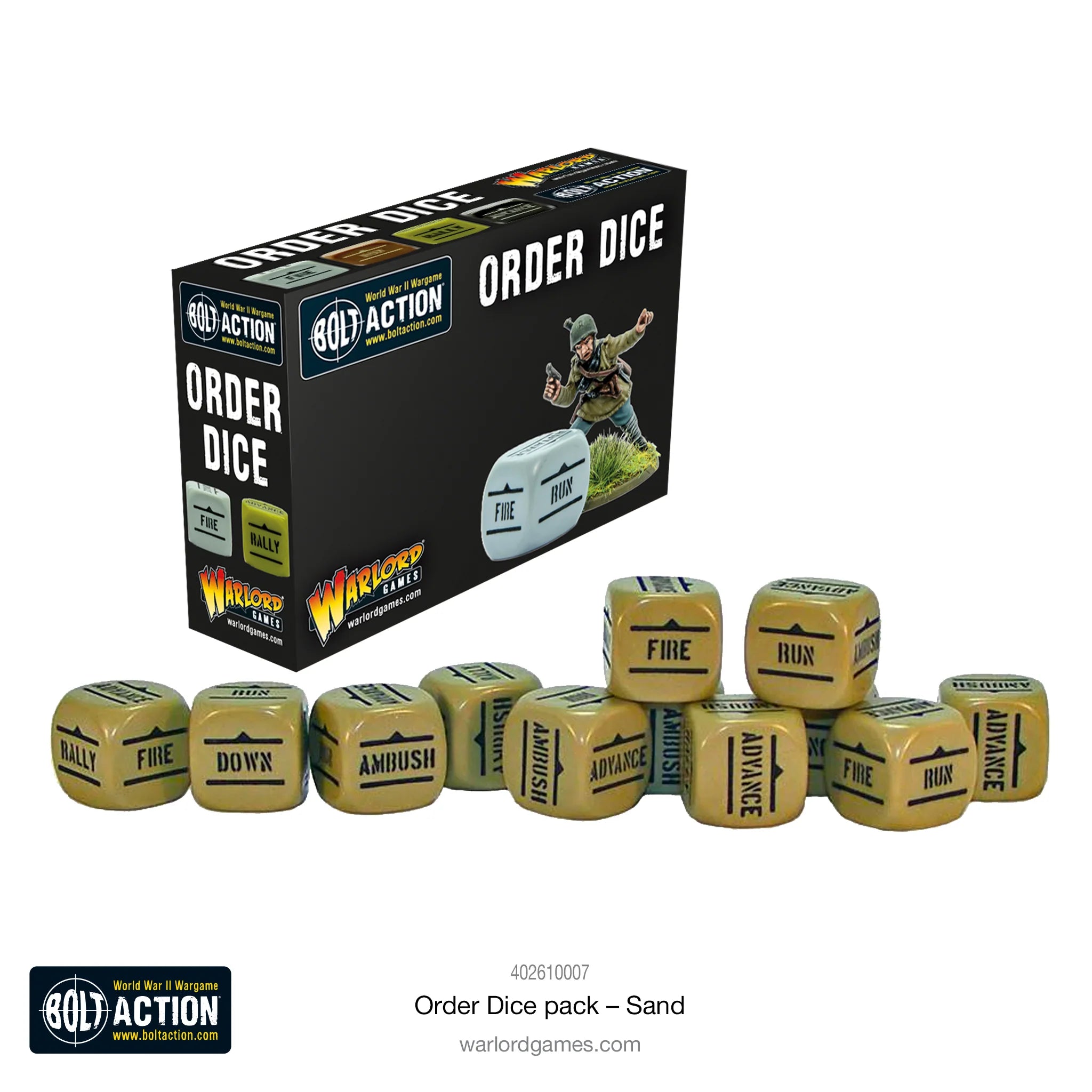 Bolt Action: Orders Dice Pack - Sand (English)