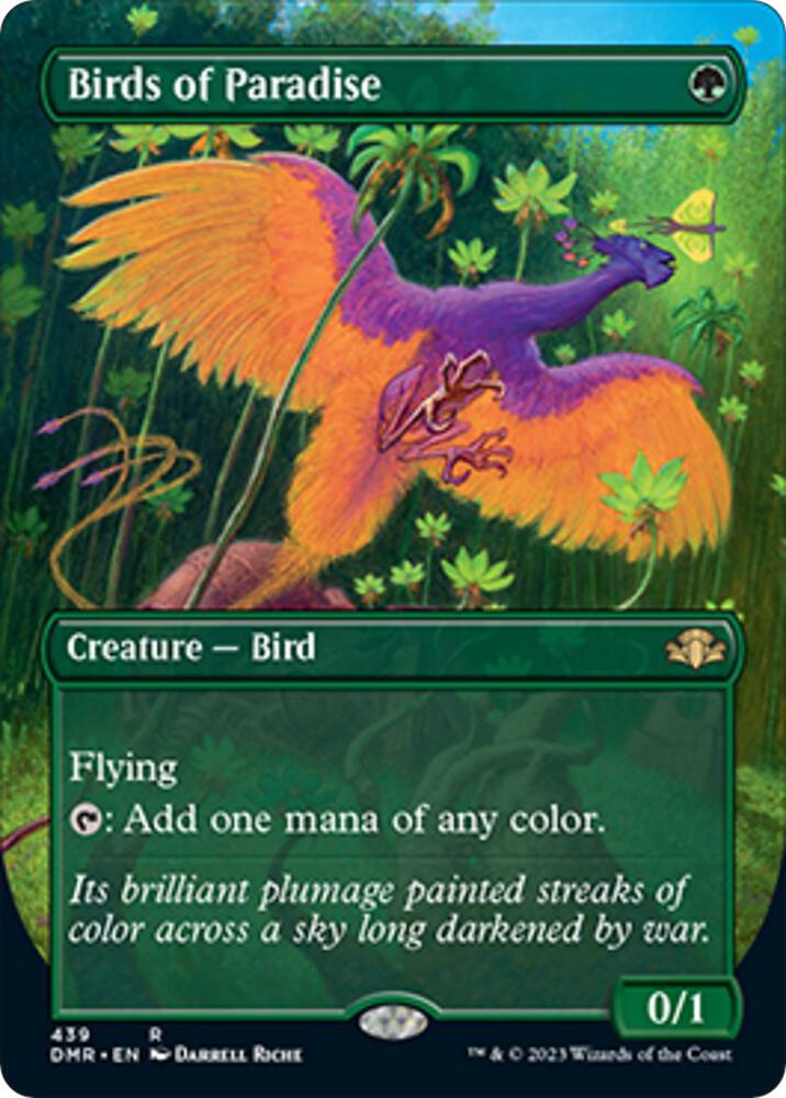 Birds of Paradise (Borderless) (439) [Dominaria Remastered] [Borderless]