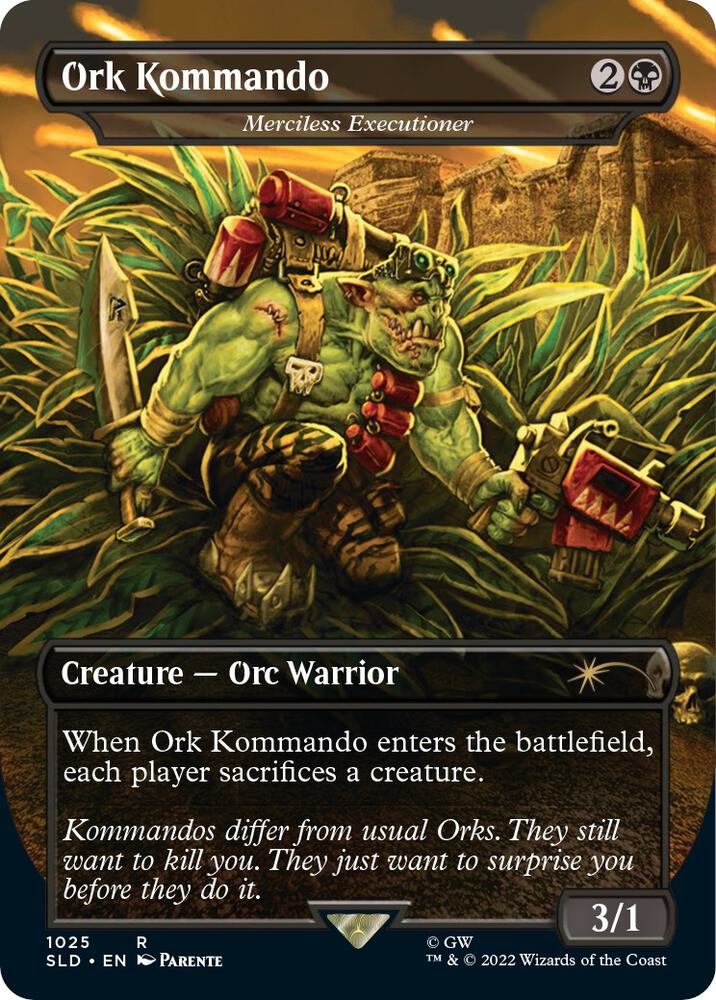 Ork Kommando - Merciless Executioner (Borderless) (1025) [Secret Lair Drop] [Borderless]