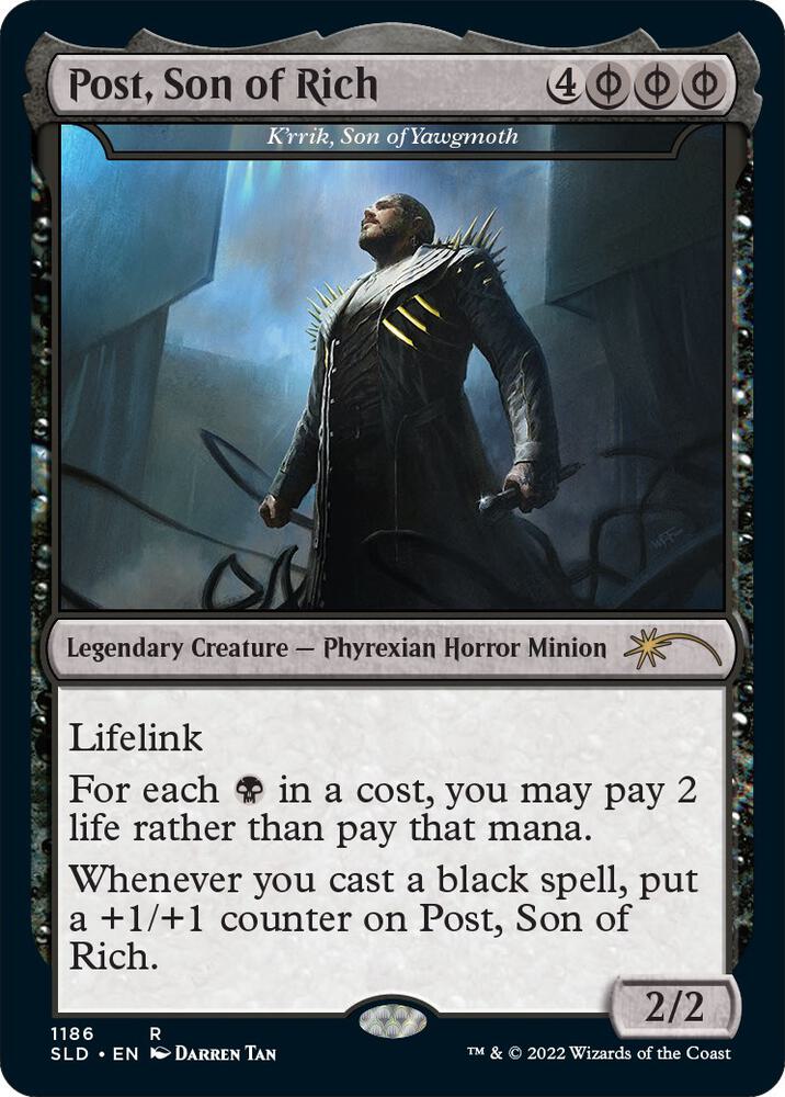 Post, Son of Rich - K'rrik, Son of Yawgmoth (Post Malone) (1186) [Secret Lair Drop]