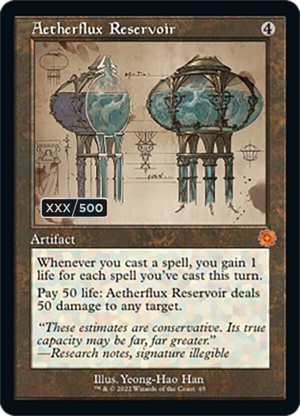 Aetherflux Reservoir (Schematic) (Serial Numbered) (65) [The Brothers' War Retro Artifacts]