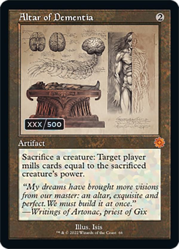 Altar of Dementia (Schematic) (Serial Numbered) (66) [The Brothers' War Retro Artifacts]