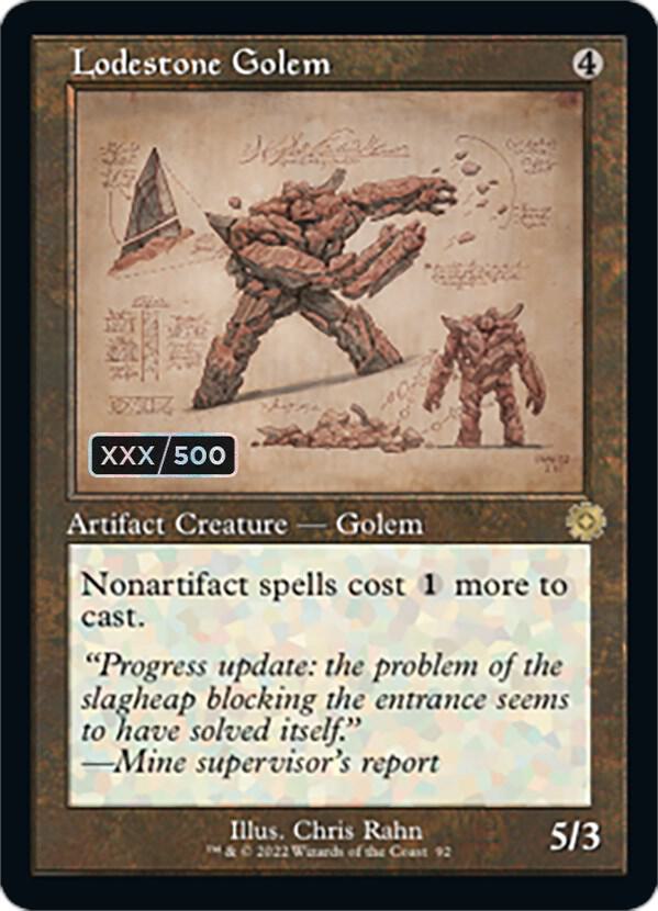 Lodestone Golem (Schematic) (Serial Numbered) (92) [The Brothers' War Retro Artifacts]