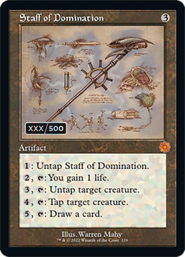 Staff of Domination (Schematic) (Serial Numbered) (119) [The Brothers' War Retro Artifacts]