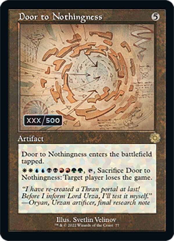 Door to Nothingness (Schematic) (Serial Numbered) (77) [The Brothers' War Retro Artifacts]