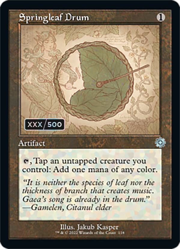 Springleaf Drum (Schematic) (Serial Numbered) (118) [The Brothers' War Retro Artifacts]
