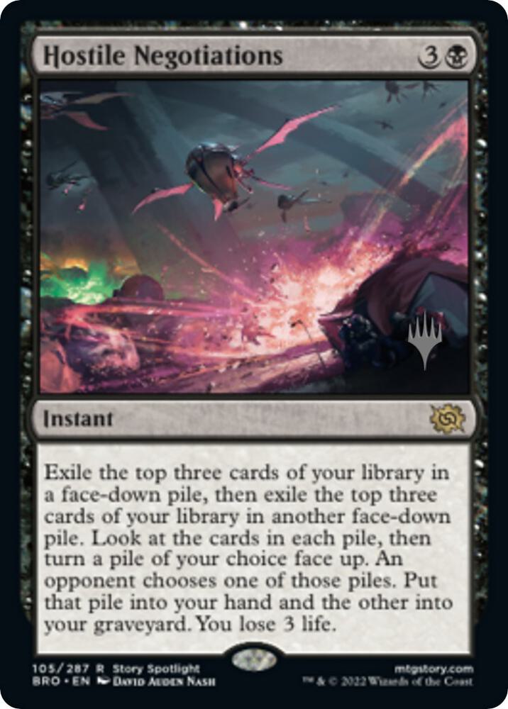Hostile Negotiations (105) [The Brothers' War Promos]