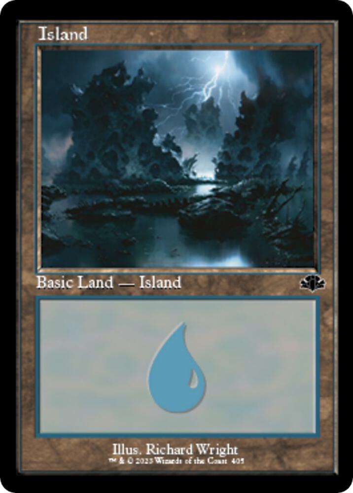 Island (405) (Retro Frame) [Dominaria Remastered]