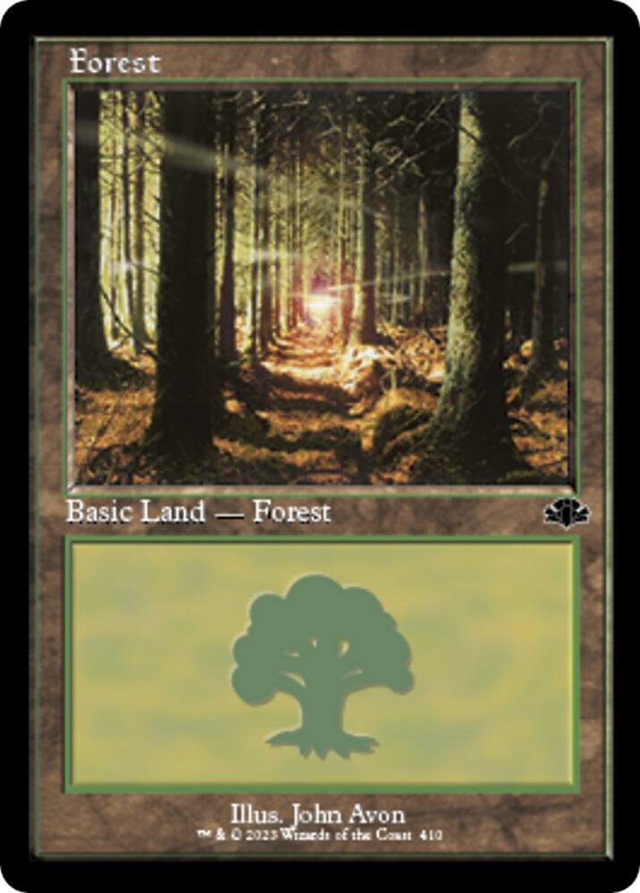 Forest (410) (Retro Frame) [Dominaria Remastered]