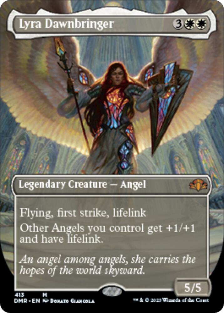 Lyra Dawnbringer (Borderless) (413) [Dominaria Remastered] [Borderless]