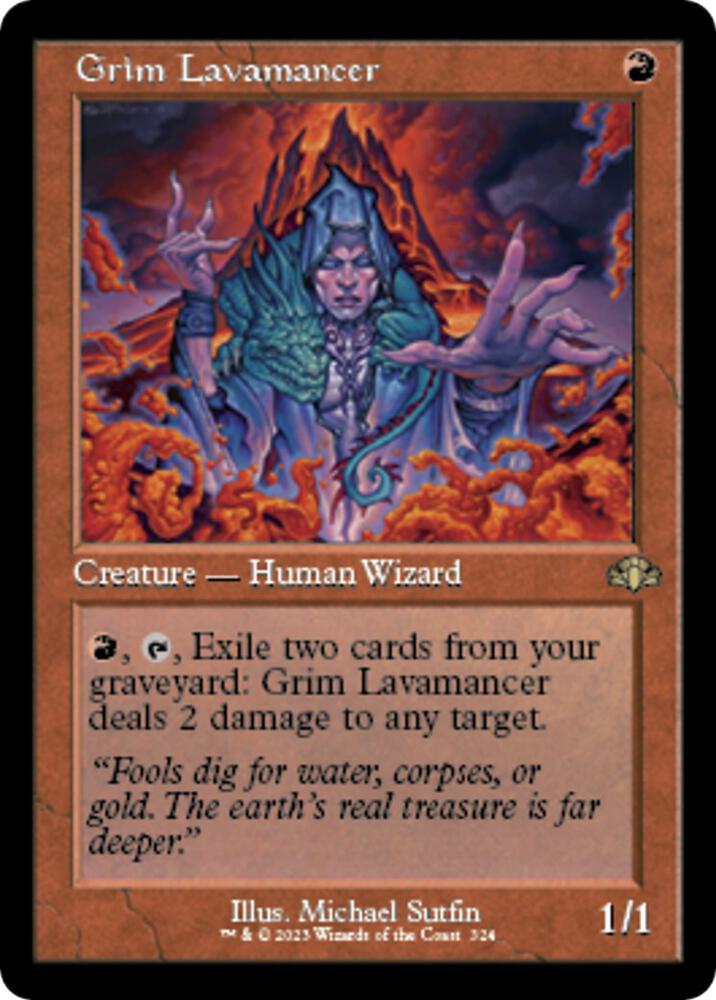 Grim Lavamancer (Retro Frame) (324) [Dominaria Remastered]