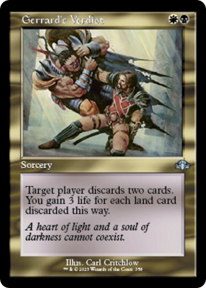 Gerrard's Verdict (Retro Frame) (358) [Dominaria Remastered]