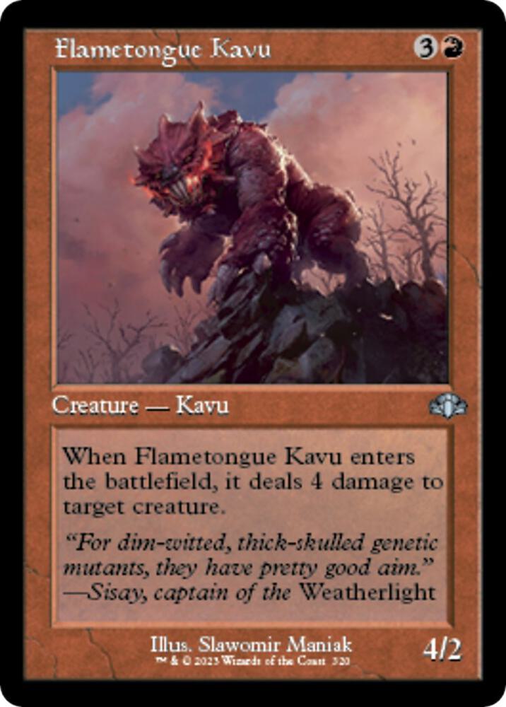 Flametongue Kavu (Retro Frame) (320) [Dominaria Remastered]